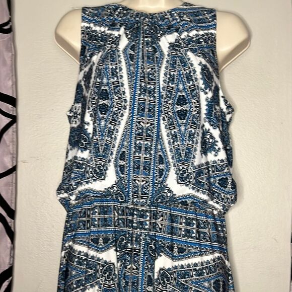 Blue, White, Pattern Full Length Maxi Dress Size 8 - Picture 3 of 13